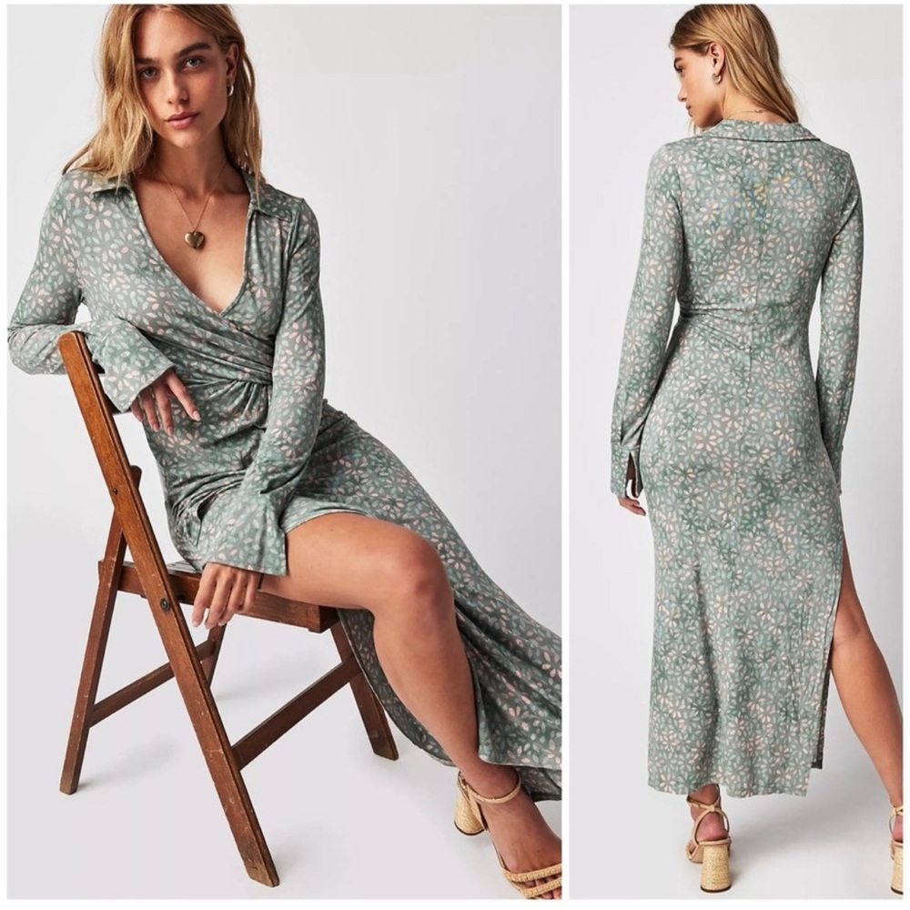𝓯𝓹 Free People ~ ✨ Host Pick ✨ Shayla Wrap Midi Dress